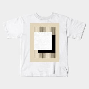 Square B&W Stripes - Abstract Kids T-Shirt